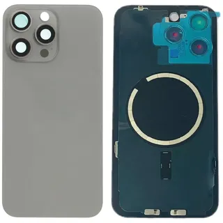 Akkudeckel Backcover für iPhone 15 Pro Max Titan +Magnet Linse Glas, #AS137222