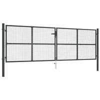 vidaXL Mesh-Gartentor Verzinkter Stahl 400 x 175 cm Grau - Grau