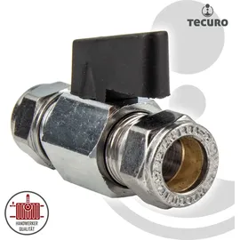 tecuro MINI Kugelhahn mit Klemmring für Kupferrohr ø 10 mm