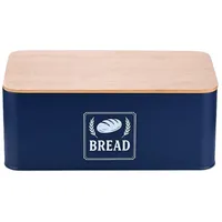 Relaxdays Brotkasten mit Bambusdeckel, Brotbox, robust & platzsparend, HBT: