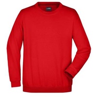 James & Nicholson Klassisches Komfort Rundhals-Sweatshirt rot, Gr. 3XL