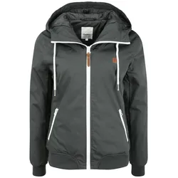 Kurzjacke OXMO "Kurzjacke OXTilla", Damen, Gr. S, grau (dunkelgrau), Obermaterial: 65% Polyester PES. 35% Baumwolle CO., Jacken Kurzjacke