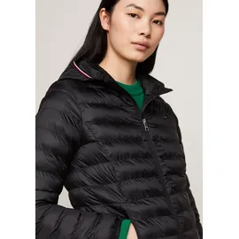Tommy Hilfiger Damen, Daunenjacke Padded Global Stripe Jacket mit Kapuze, schwarz, (Black), XS - XS