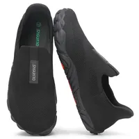 SAGUARO Barfuss Schuhe Damen Knit Barfußschuhe Herren Leicht Bequem Barefoot Shoes Minimalistische Zehenschuhe Slip On Fitnessschuhe für Training Walking Trail Joggen Schwarz,Gr.40 - 40 EU