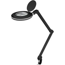 Kaltlicht LED Lupenleuchte mit Tischklemme und Touch Sensor zur Helligkeitsregelung, 9W, schwarz