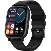 SANZEN Smartwatch für Damen und Herren mit Anrufen und WhatsApp 1,83 Zoll Fitnessuhr Herzfrequenzmesser Schrittzähler Smart Band Android iOS (Schwarz)
