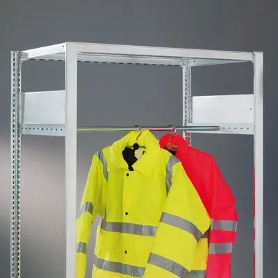 Kleiderstange L 1000mm für Steckregal T 600mm, verzinkt, inkl. Tiefenschienen