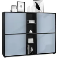 Vladon Highboard, Pastellblau, 130.5x105.5x35.5 cm, Wohnzimmer, Kommoden & Sideboards,