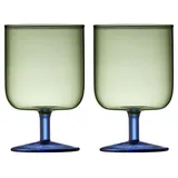 Lyngby Glas Torino Weinglas, Weinglas, 30 cl, 2 Stck., Grün/Blau