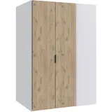 Carryhome Begehbarer Eckschrank Weiß, Eichefarben - 135.2x197x97 cm