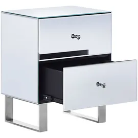 Beliani Nachtschrank Nesle 48 x 60 x 60 cm Silber