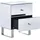 Beliani Nachtschrank Nesle 48 x 60 x 60 cm Silber