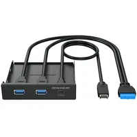 Graugear G-MP01C, Multi Frontblende mit USB Hub, USB 3.0 19-Pin Stecksockel, USB 3.2 20-Pin Key-A Stecksockel [Stecker] (18030)