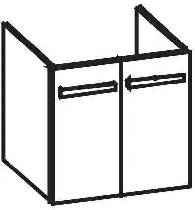 Artiqua 413 Waschtischunterschrank für it! 121960 Sangallo Grau quer, 413-WU2T-K110-7154-432 413-WU2T-K110-7154-432