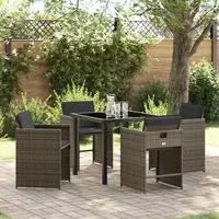 vidaXL Garten Essgruppe 5-tlg. Grau