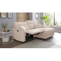 OTTO home Ecksofa JENNA L-Form, 209cm - OTTO. Verlässliche Qualität., manuelle o. elektrische Relaxfunktion, USB A/C, weicher Sitz, Cord. beige