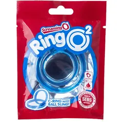 «Ring O2» Doppelter Penisring, Hellblau, Latexfrei, Erektion (1 Stück) 1 St