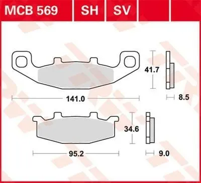 TRW Bremsbelagsatz MCB569 Bremsbeläge,Bremsklötze,Bremssteine,Bremsbeläge & Bremsbelagsatz,Bremsklötze & Bremsbelagsatz