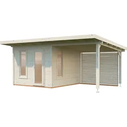 Gartenhaus PALMAKO "modern look Haus Grace", beige (naturbelassen), Fußboden im Gartenhaus, ohne Dacheindeckung, Gartenhäuser, inklusive Fußboden
