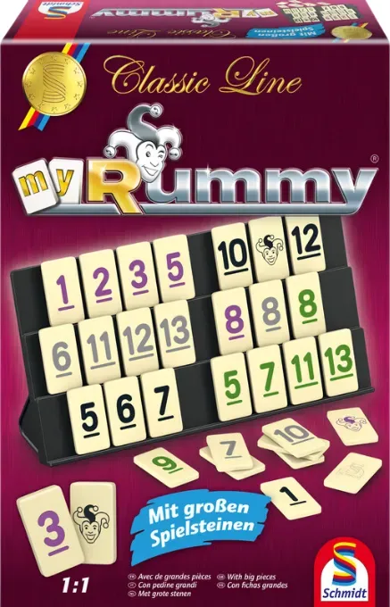 Schmidt Spiele 49282 - Classic Line MyRummy, Brettspiel mit großen Spielsteinen