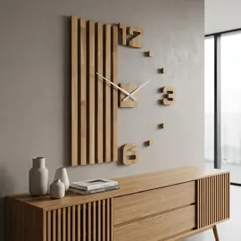Flexistyle 3D-Wanduhr 100 cm 100 cm braun
