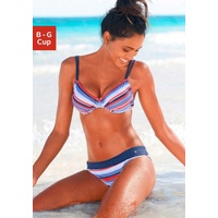 s.Oliver Bügel-Bikini Damen blau-rot-gestreift, Bikini-Sets, Ocean Blue mit maritemen Streifen, Gr. 38, Cup G,
