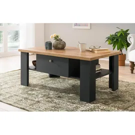 furn.design Couchtisch, Grau, Eiche Wotan, Metall, Nachbildung,Eiche, Uni, Holz Optik, 2 Schubladen, Rechteckig,Rechteckig, eckig, 70x45x110 cm, FSC 100%, Wohnzimmer, Wohnzimmertische, Couchtische