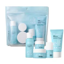 e.l.f. SKIN Jet Hydration Kit Reisefreundliches Feuchtigkeitsspendendes Pflegeset, Gesichtsreiniger, Pflegebalsam, Feuchtigkeitscreme, Augencreme & Nachtcreme, Vegan & Tierversuchsfrei