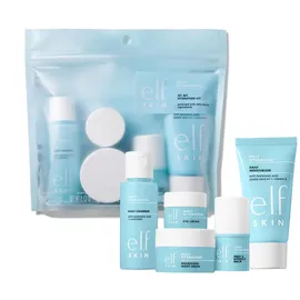 e.l.f. SKIN Jet Hydration Kit Reisefreundliches Feuchtigkeitsspendendes Pflegeset, Gesichtsreiniger, Pflegebalsam, Feuchtigkeitscreme, Augencreme & Nachtcreme, Vegan & Tierversuchsfrei