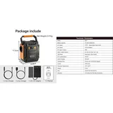Tragbare Powerstation - A201 Solargenerator - 200W, 172,8Wh, 230V AC EU-Steckdose, USB‐C PD 18W, 12V DC, LED-Licht
