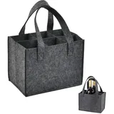 Anicy Flaschenträger 6 Flaschen - Wiederverwendbare Flaschentasche, Flaschentasche Filz, Flaschenkorb, Männerhandtasche, Bierträger, Getränketräger für Party Reise Picknick