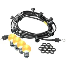 satisfire Illu-Partylichterkette 40 m Schwarz 60 ultra-warmweiße LED Kugeln