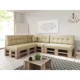 sunnypillow Palettenkissen Palettenkissen VERONA 8er Set, palettenmöbel palettencouch polsterauflage 120 x 80 goldfarben