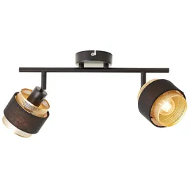 Brilliant Cheval 2flg. schwarz gold Metall 2x D45, E14, 28 W