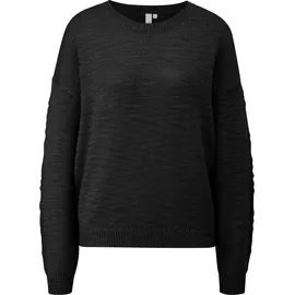 QS Strickpullover mit Strukturmuster Schwarz S