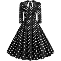 60er Jahre Kleider Damen, Rockabilly Kleider Damen 50er 60er Jahre Kurzarm Polka Dots Coctailkleid Vintage Swing Kleider Hochzeit Festlich Knielang Kleid Tunika Partykleid Ballkleid Faschingskostüme