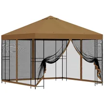 vidaXL Garten Pavillon 3 x 3 m inkl. 4 Seitenteile Beige/Weiß