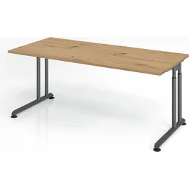 hjh OFFICE PRO Schreibtisch Z-Serie Asteiche / Graphit