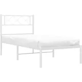 vidaXL Bettgestell mit Kopfteil Metall Weiß 80x200 cm