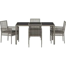 vidaXL Garten Essgruppe 5-tlg. Grau