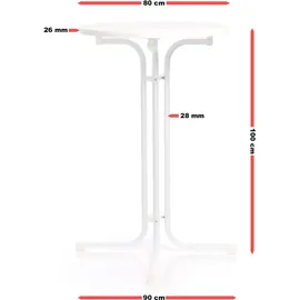 toboli klappbarer Bistrotisch Ø 80 cm Weiß