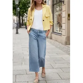 street one studio Street One Cropped Wide Leg Jeans mit Knopfdetail - Blau