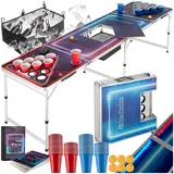 Tectake Bierpongtisch 61 cm x 234 cm x 71 cm Bunt