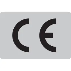 Maschinenkennzeichnung, CE-Kennzeichnung, schwarz/silber - Bund = 25 Stk - 75x50x0.5 mm Alu blank