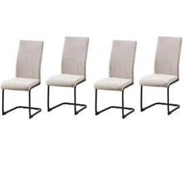 Hti-Living Esszimmerstuhl LennyP Polyester creme 4er Set