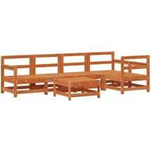 vidaXL Garten-Lounge-Set 6-tlg. Wachsbraun