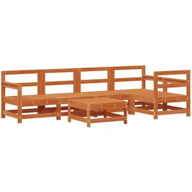 vidaXL Garten-Lounge-Set 6-tlg. Wachsbraun