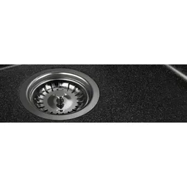 Manestein Granitspüle schwarz links Einbauspüle 76 x 44 mm Handbetätigung