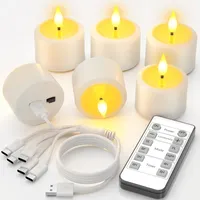 SoulBay 6 Stück Teelichter LED Aufladbar mit Timerfunction & Fernbedienung