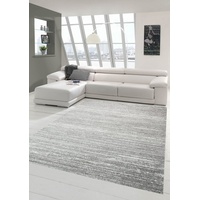 Designer und Moderner Teppich Wohnzimmerteppich Kurzflor Uni Design in Grau Größe 120x170 cm